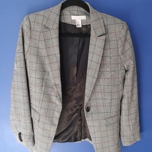 Plaid and Grey Colored Blazer by H&M